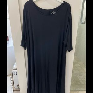 Classic Black Knit Swing Dress Size L!